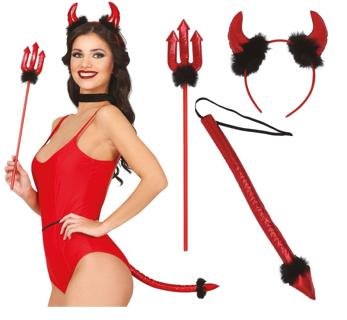 Halloween Accessoireset Duivel 3 delig van Fiestas Guirca koop je bij Partywinkel