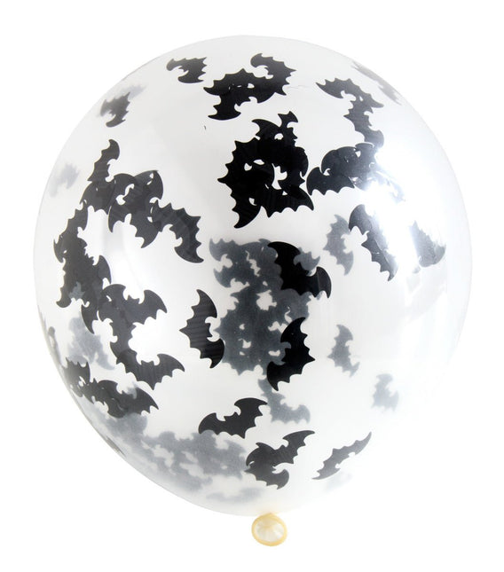 Halloween Ballonnen Vleermuis Confetti 30cm 4st van Folat koop je bij Partywinkel