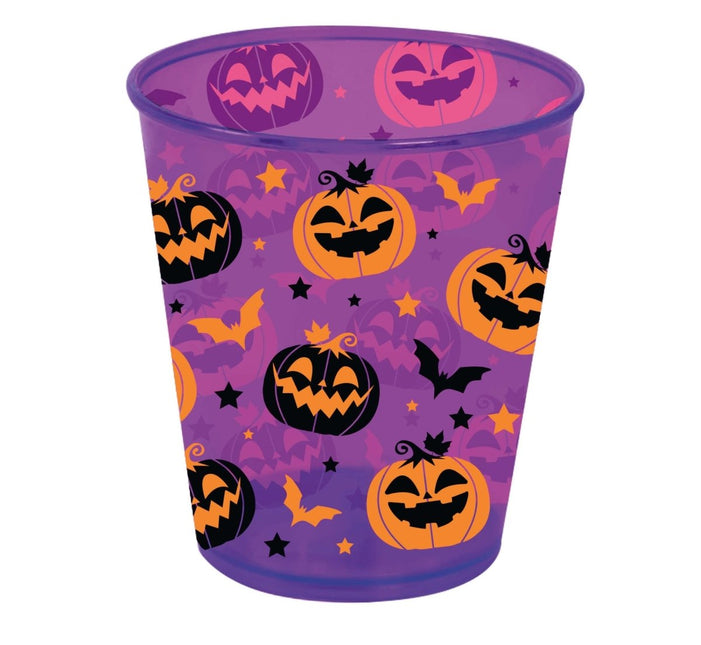 Halloween Beker Pompoenen En Vleermuizen 10cm van Fiestas Guirca koop je bij Partywinkel