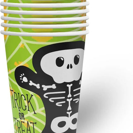 Halloween Bekers Groen Trick Or Treat 250ml 8st van VDV Benefit koop je bij Partywinkel