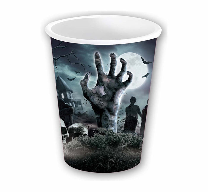 Halloween Bekers Kerkhof 240ml 6st van Fiestas Guirca koop je bij Partywinkel