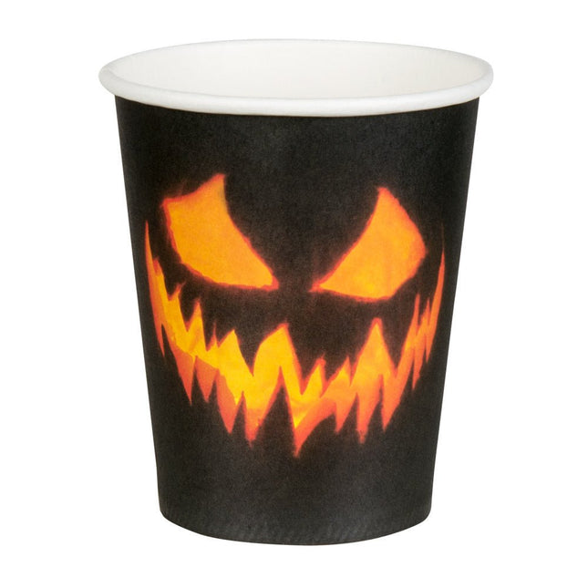 Halloween Bekers Pompoen Papier 210ml 10st van Boland koop je bij Partywinkel