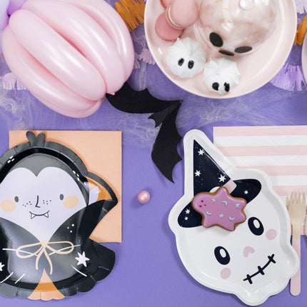 Halloween Borden Doodshoofd 27cm 6st van Partydeco koop je bij Partywinkel