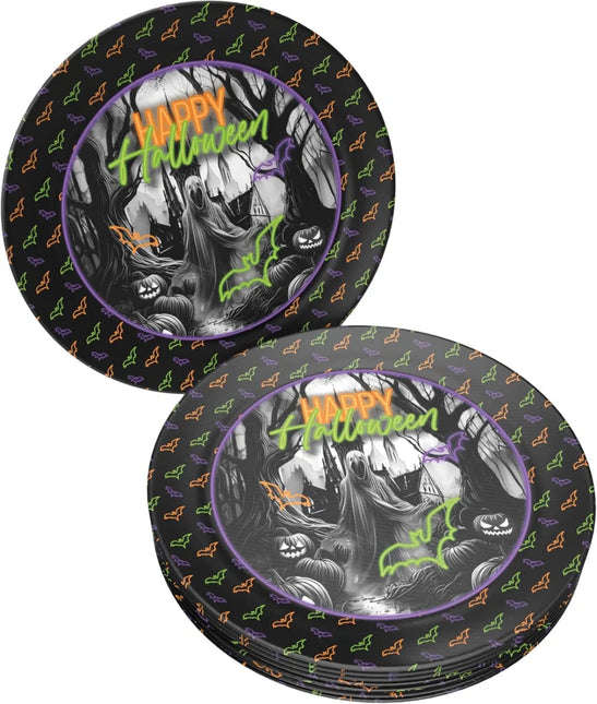 Halloween Borden Neon 23cm 8st van VDV Benefit koop je bij Partywinkel
