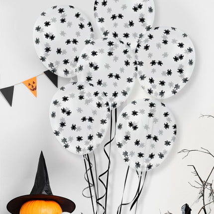Halloween Confetti Ballon Met Spinnen 10st van Fiestas Guirca koop je bij Partywinkel