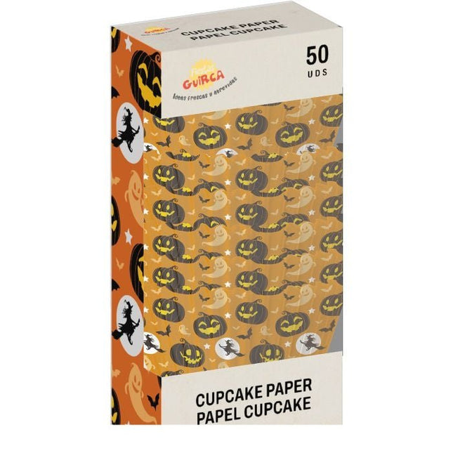 Halloween Cupcake Vormpjes Oranje Papier 5cm 50st van Fiestas Guirca koop je bij Partywinkel