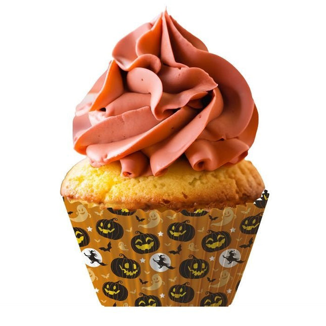 Halloween Cupcake Vormpjes Oranje Papier 5cm 50st van Fiestas Guirca koop je bij Partywinkel