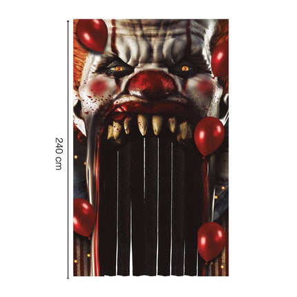 Halloween Deurgordijn Horror Clown 2,4m van Fiestas Guirca koop je bij Partywinkel