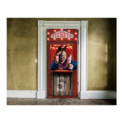 Halloween Deurposter Horror Clown 120cm x 79cm van Fiestas Guirca koop je bij Partywinkel