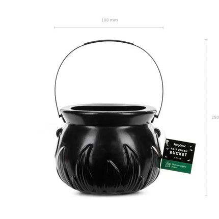 Halloween Emmer Zwart Ketel 18cm van Partydeco koop je bij Partywinkel