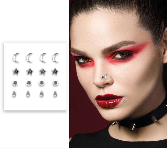 Halloween Gezicht Stickers Zilver van Fiestas Guirca koop je bij Partywinkel