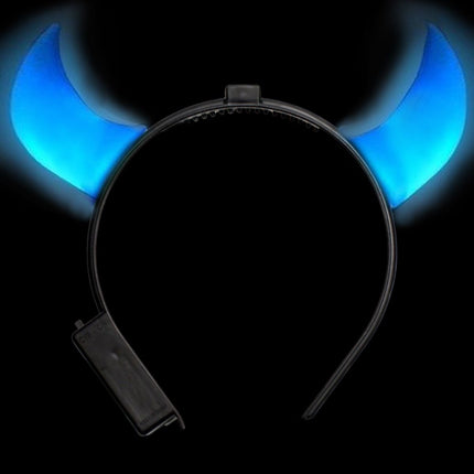 Halloween Haarband Blauw Duivel Met Licht van Partychimp koop je bij Partywinkel