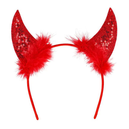 Halloween Haarband Rood Duivel van Boland koop je bij Partywinkel