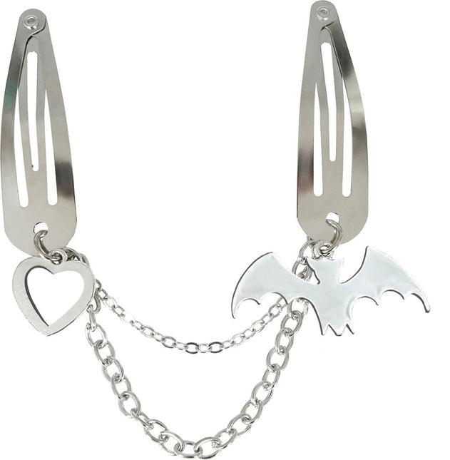 Halloween Haarclip Ketting Vleermuis En Hartje van Fiestas Guirca koop je bij Partywinkel