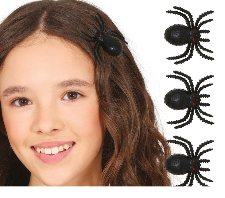 Halloween Haarclip Nep Spin 3cm 3st van Fiestas Guirca koop je bij Partywinkel