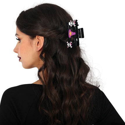 Halloween Haarclip Roze Doodshoofd 2st van Fiestas Guirca koop je bij Partywinkel