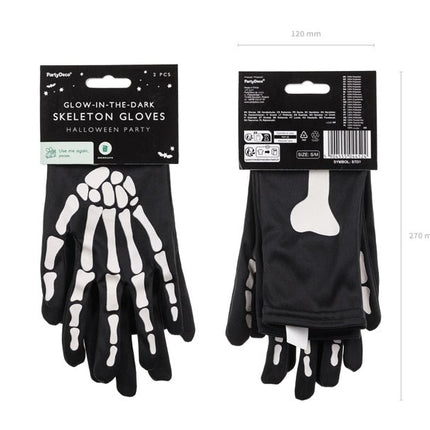 Halloween Handschoenen Skelet Glow In The Dark van Partydeco koop je bij Partywinkel