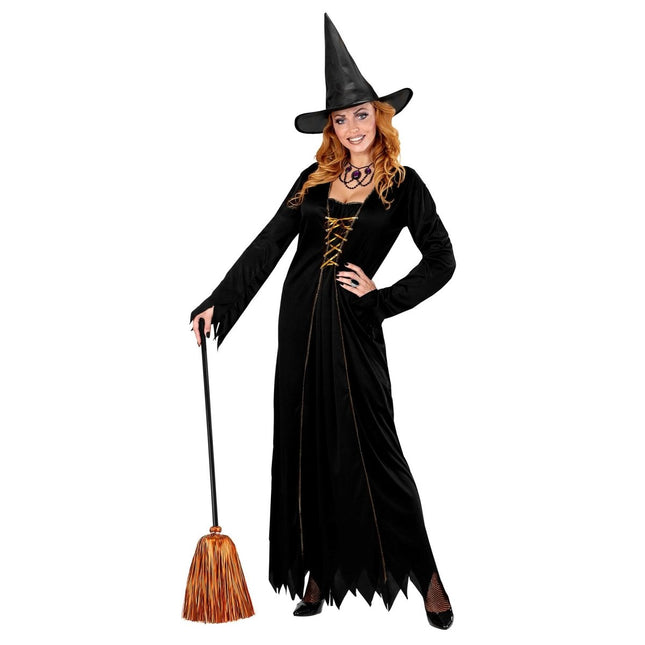 Halloween Heksenbezem Oranje 92cm van Widmann koop je bij Partywinkel