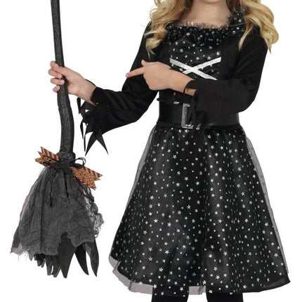 Halloween Heksenbezem Zwart Paars 90cm van Fiestas Guirca koop je bij Partywinkel