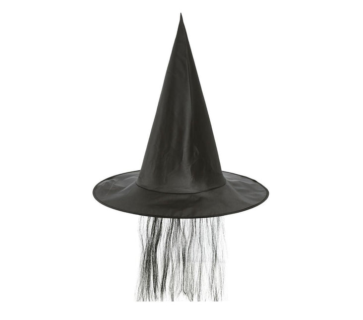 Halloween Heksenhoed Haar Zwart van Fiestas Guirca koop je bij Partywinkel