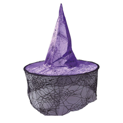 Halloween Heksenhoed Sluier Lila van Fiestas Guirca koop je bij Partywinkel
