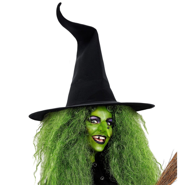Halloween Heksenhoed Zwart Gekreukeld van Widmann koop je bij Partywinkel