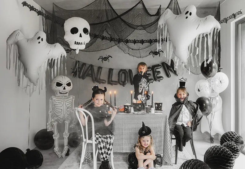 Halloween Helium Ballon Wit Spook Leeg 93cm van Partydeco koop je bij Partywinkel
