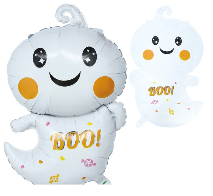Halloween Helium Ballon Wit Spookje Leeg 75cm van Fiestas Guirca koop je bij Partywinkel