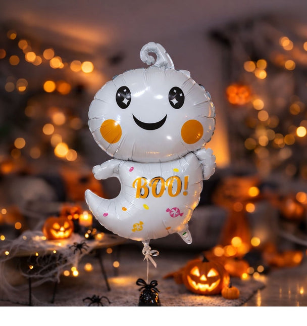 Halloween Helium Ballon Wit Spookje Leeg 75cm van Fiestas Guirca koop je bij Partywinkel