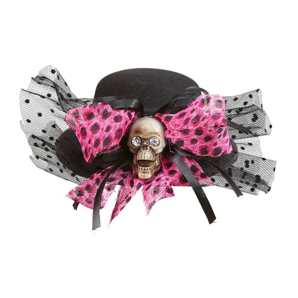 Halloween Hoed Schedel Met Strik van Widmann koop je bij Partywinkel