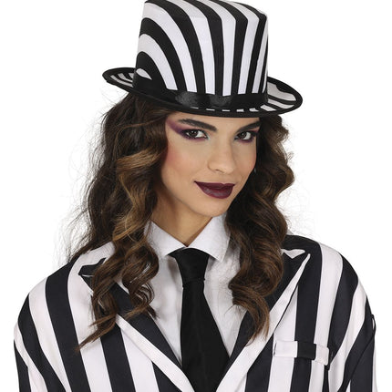 Halloween Hoed Zwart Wit Gestreept van Fiestas Guirca koop je bij Partywinkel