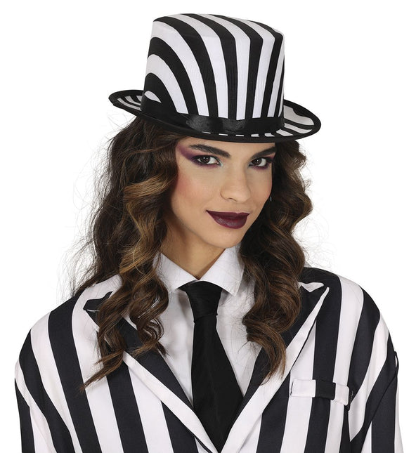 Halloween Hoed Zwart Wit Gestreept van Fiestas Guirca koop je bij Partywinkel