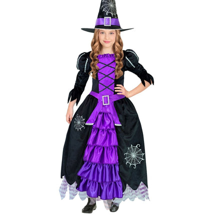 Halloween Jurk Paars Meisje Heks van Widmann koop je bij Partywinkel