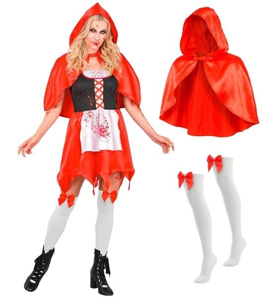 Halloween Jurk Rood Dames Zombie Roodkapje van Widmann koop je bij Partywinkel