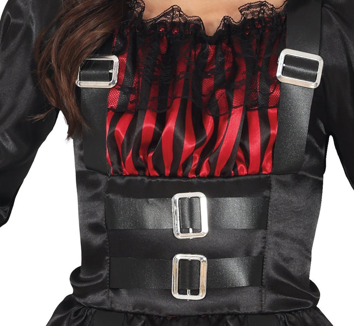 Halloween Jurk Rood Zwart Meisje Gothic van Fiestas Guirca koop je bij Partywinkel