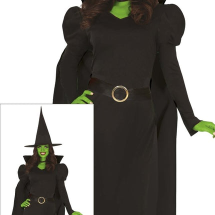 Halloween Jurk Zwart Dames Heks Lang van Fiestas Guirca koop je bij Partywinkel