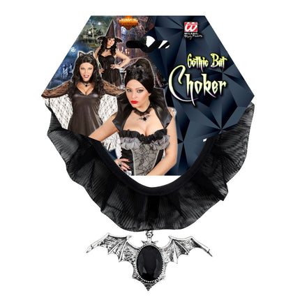 Halloween Ketting Choker Met Vleermuis van Widmann koop je bij Partywinkel