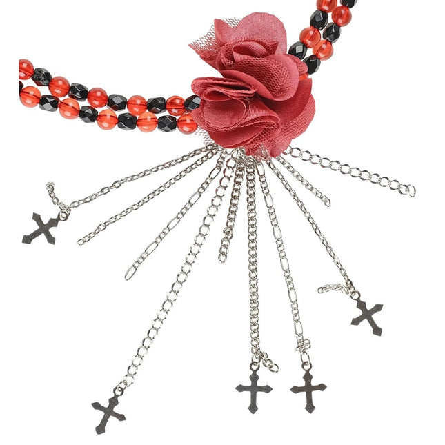 Halloween Ketting Rood Met Roos van Widmann koop je bij Partywinkel