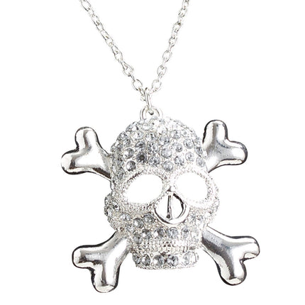 Halloween Ketting Schedel Met Diamanten van Widmann koop je bij Partywinkel