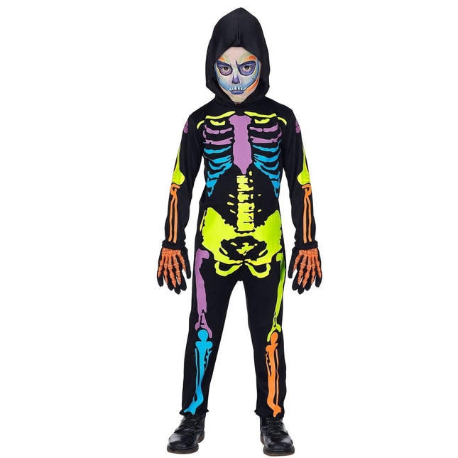 Halloween Kostuum Gekleurd Kind Skelet van Widmann koop je bij Partywinkel
