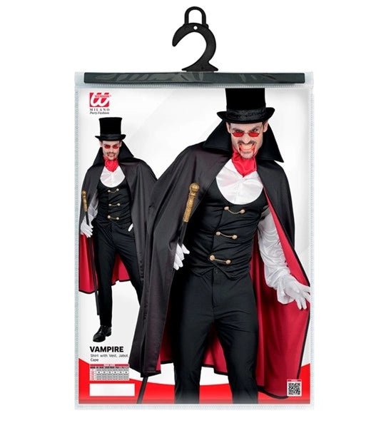 Halloween Kostuum Rood Zwart Vampier 4 delig van Widmann koop je bij Partywinkel