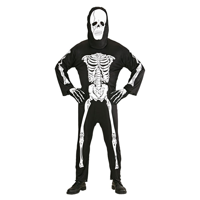 Halloween Kostuum Wit Zwart Heren Skelet van Widmann koop je bij Partywinkel