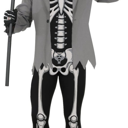 Halloween Kostuum Wit Zwart Heren Skelet 3 delig van Fiestas Guirca koop je bij Partywinkel