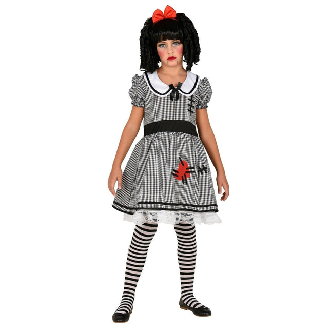 Halloween Kostuum Wit Zwart Meisje Pop van Widmann koop je bij Partywinkel