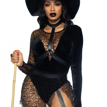 Halloween Kostuum Zwart Dames Bodysuit Tovenares Leg Avenue van Leg Avenue koop je bij Partywinkel
