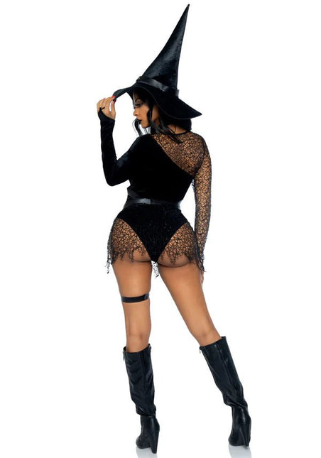 Halloween Kostuum Zwart Dames Bodysuit Tovenares Leg Avenue van Leg Avenue koop je bij Partywinkel