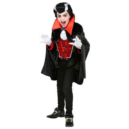 Halloween Kostuum Zwart Rood Jongen Vampier van Widmann koop je bij Partywinkel