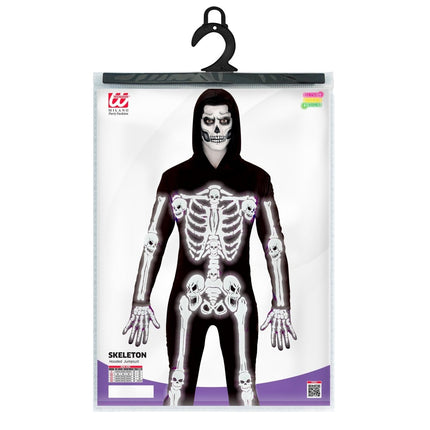 Halloween Kostuum Zwart Wit Heren Skelet van Widmann koop je bij Partywinkel