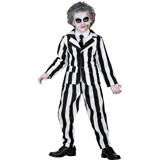 Halloween Kostuum Zwart Wit Kind Geest van Widmann koop je bij Partywinkel