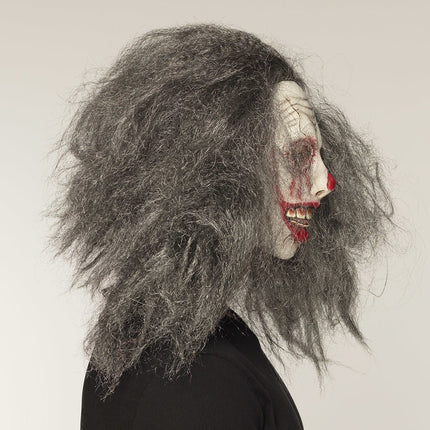 Halloween Masker Clown Grijs Haar van Boland koop je bij Partywinkel